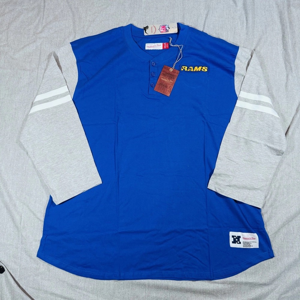 Los Angeles Rams‎ Shirt Mens 3XL Mitchell & Ness NFL Football Throwback Long